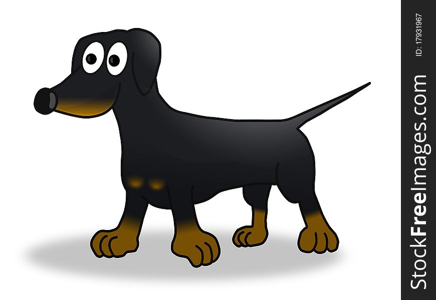 An illustrated dachshund before white background. An illustrated dachshund before white background.