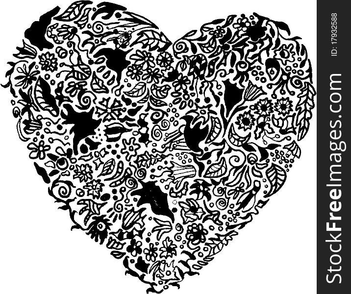 Vector Abstract Heart Unique Illustration