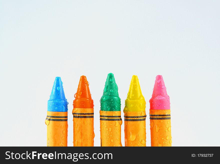 Assorted crayons for coloring for the children. Assorted crayons for coloring for the children