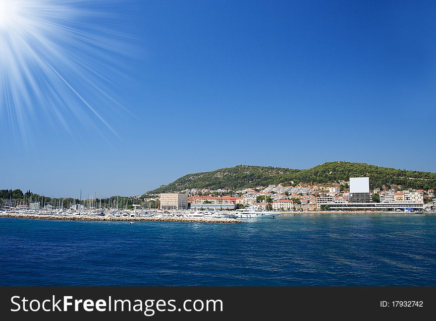 The blue sky and sea in croatia