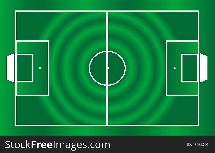 Soccer field illustration background of with white lines on green Isolated football playground