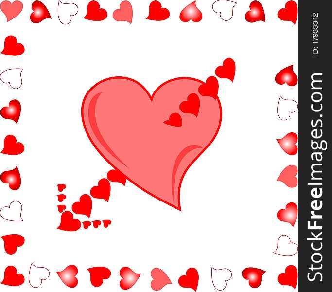 Background heart Target of Amour Arrow love illustration. Background heart Target of Amour Arrow love illustration