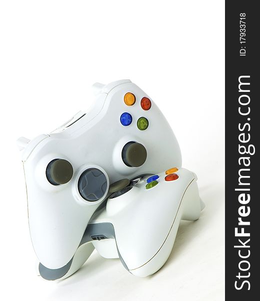 Two White Hitech Gamepads