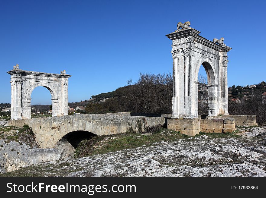 Flavien's Roman Bridge in Saint Chamas. Flavien's Roman Bridge in Saint Chamas