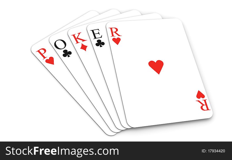 Poker Word With Playing Cards