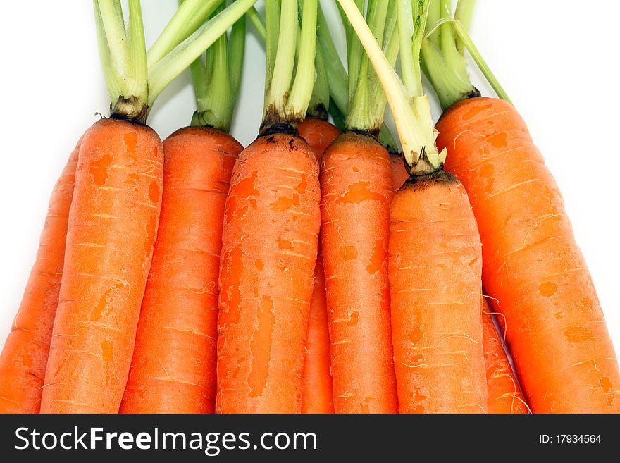 Carrots isolated on white background. Carrots isolated on white background