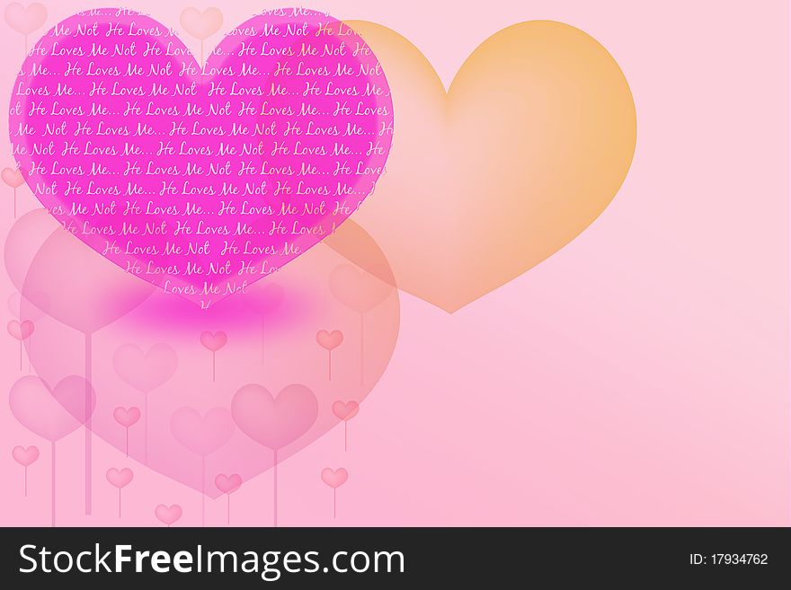 Valentine's day card with pink hearts. Valentine's day card with pink hearts