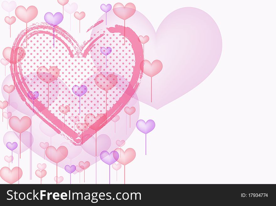 Abstract Valentine S Day Card With   Heart Design