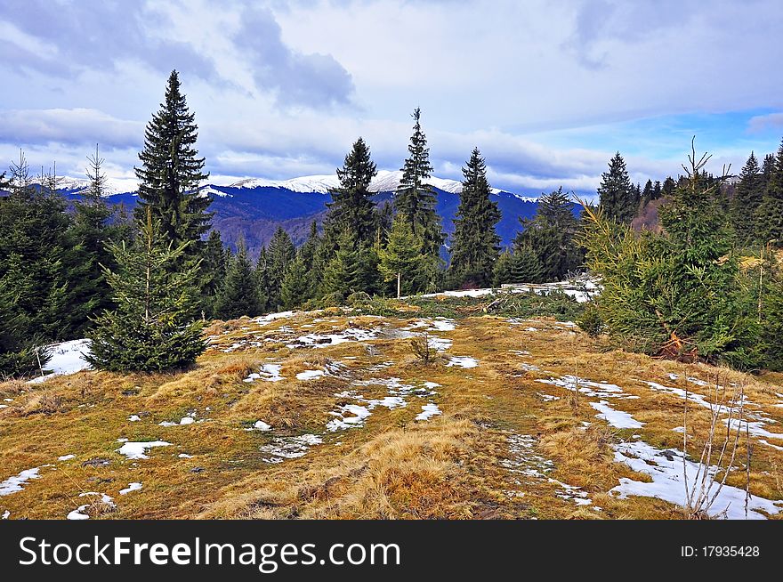 Highest mountain pick in winter sunny day. Highest mountain pick in winter sunny day