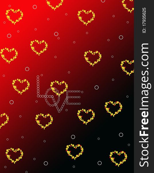 Decorative flower heart background for your design. Decorative flower heart background for your design