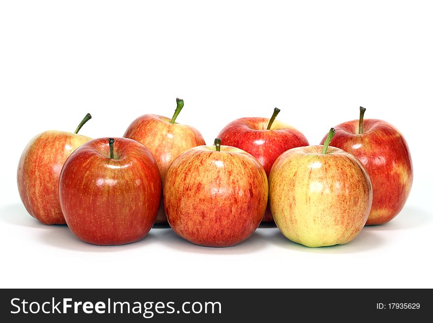 Group of fresh gala apples isolated on white. Group of fresh gala apples isolated on white