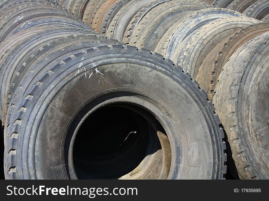 Car tires close up lens