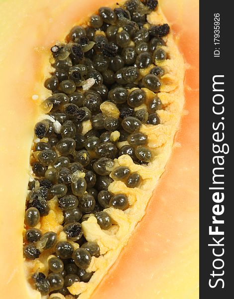 Seeds of papaya close up. Seeds of papaya close up