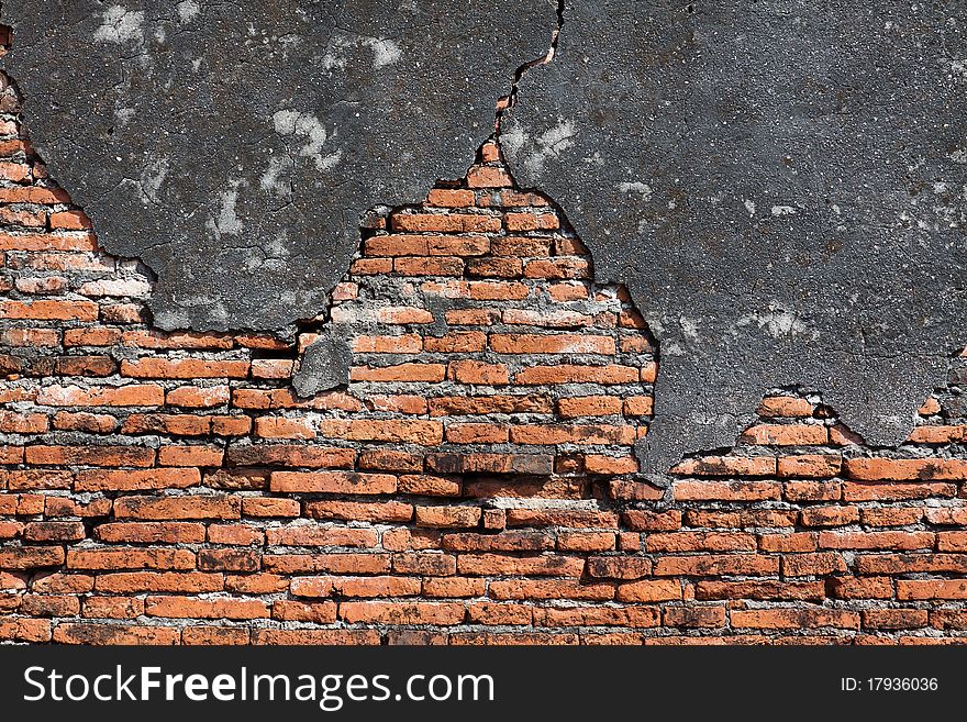 Old brick wall at Ayuthaya Thailand