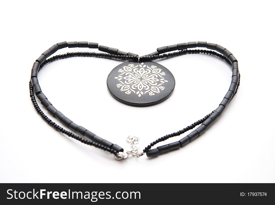 Black necklace with heart