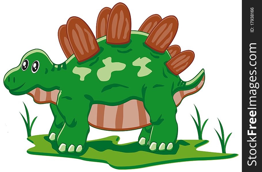 Baby stegosaurus for icon or illustration in educational book