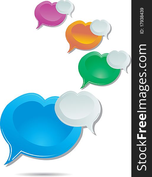 Colorful speech and thought bubbles on white background. Colorful speech and thought bubbles on white background.