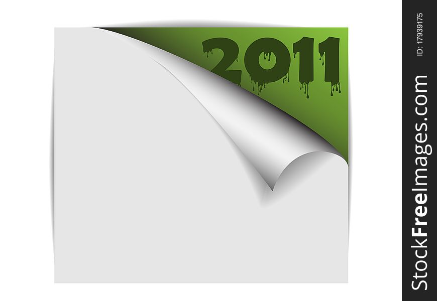 Paper with year 2011 - green corner