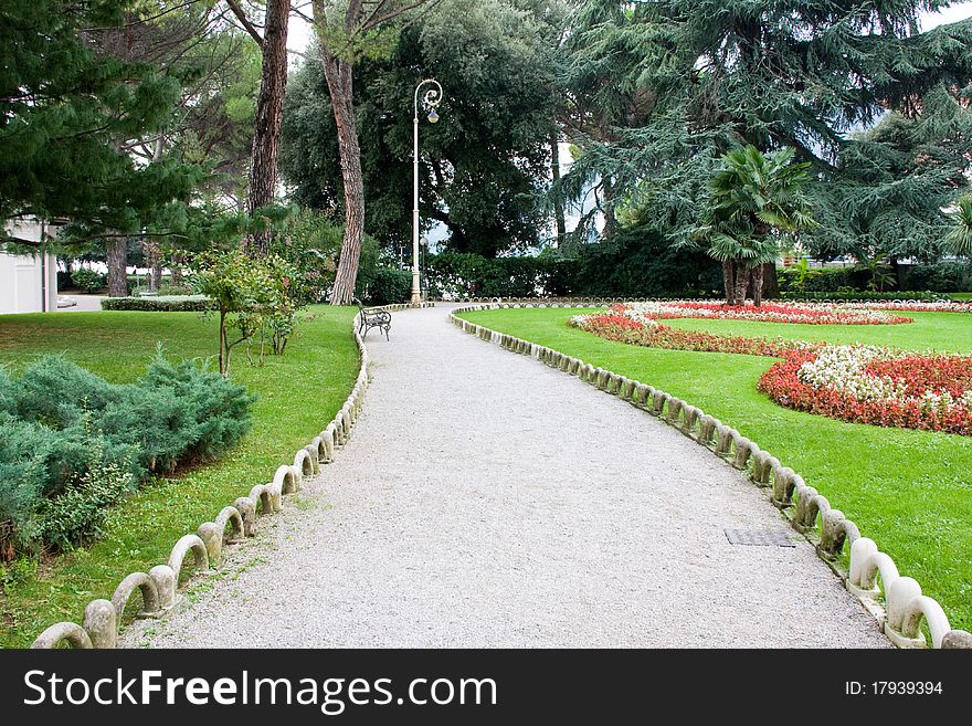 Picturesque park of Saint James in center Opatija, Croatia. Picturesque park of Saint James in center Opatija, Croatia