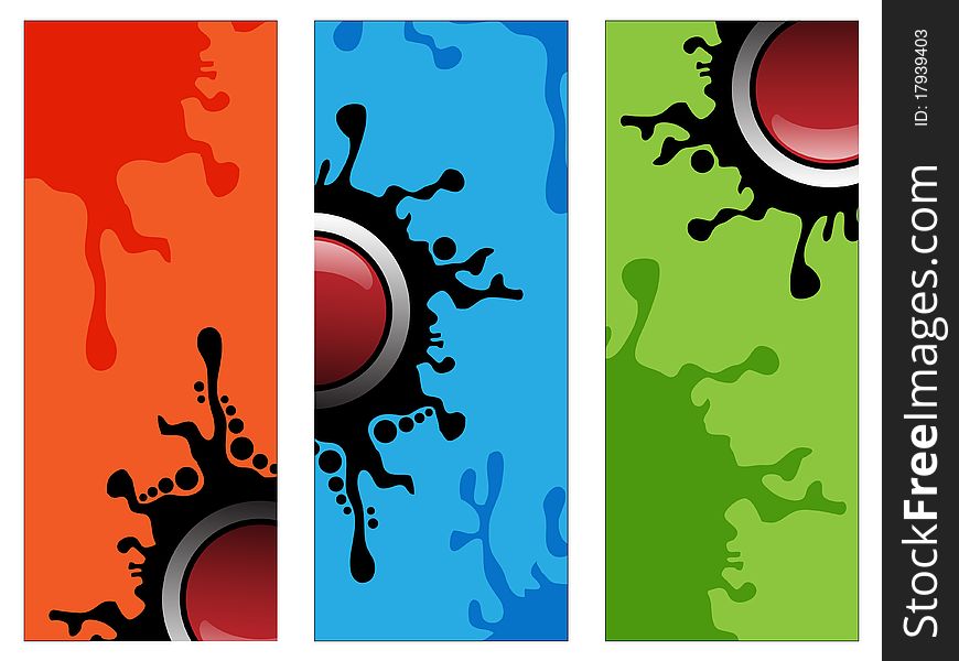 Abstract banners with three colors. Abstract banners with three colors