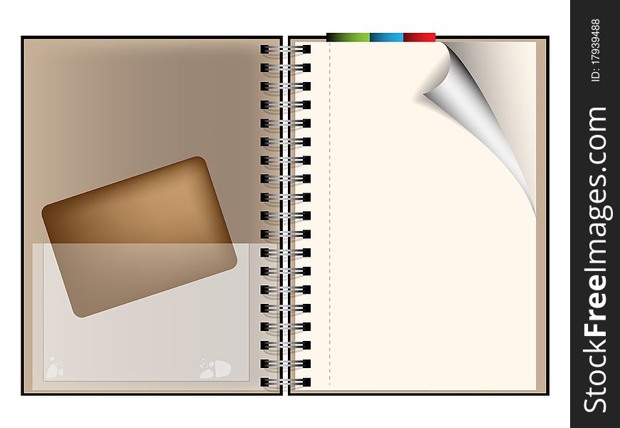 Opened notepad - photo-real vector