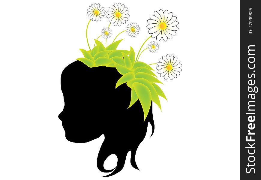 Girl with flower on her head