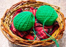 Knitting Yarn Balls Stock Photo