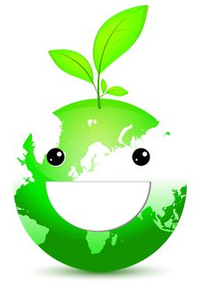 Green Globe With Green Leaf Stock Photography Green Globe With Green Leaf Stock Photography