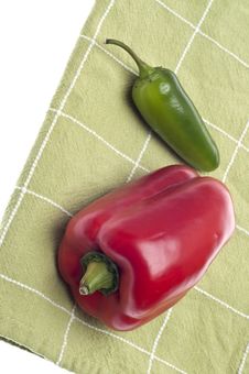 Red Bell Pepper And Jalapeno Pepper Stock Photography Red Bell Pepper And Jalapeno Pepper Stock Photography