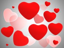 Red Shiny Hearts Stock Photography Red Shiny Hearts Stock Photography