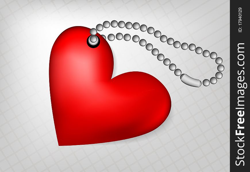 Red pendant - heart - valentine theme