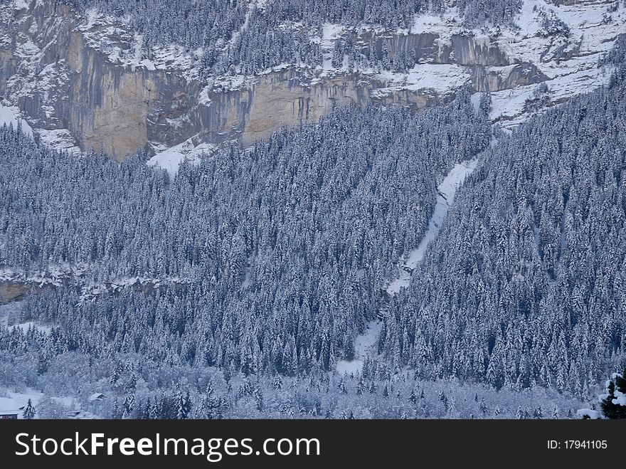 Wonderful winter landscape in Switzerland