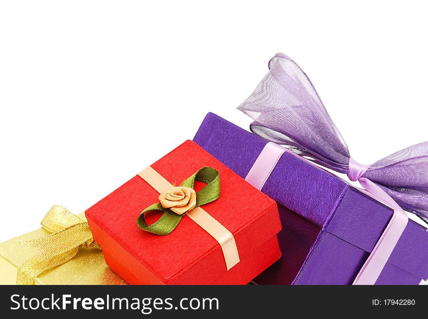 Gift boxes isolated on white background