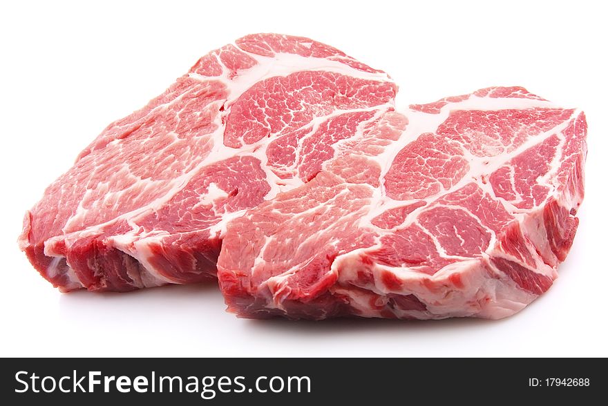 Crude meat on a white backgrounds