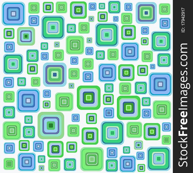 Fun abstract background with green and blue squares. Fun abstract background with green and blue squares