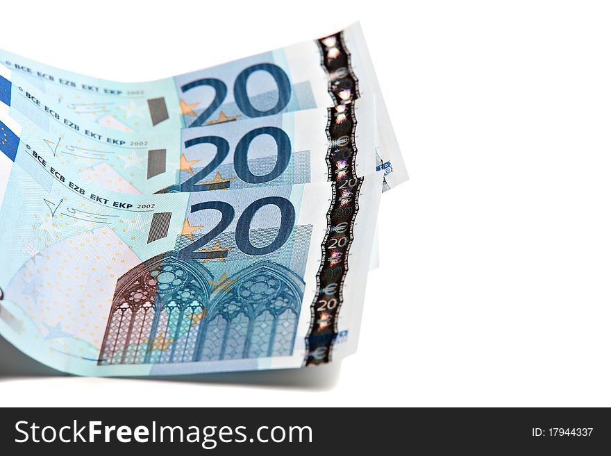 60 Euros, isolated on white