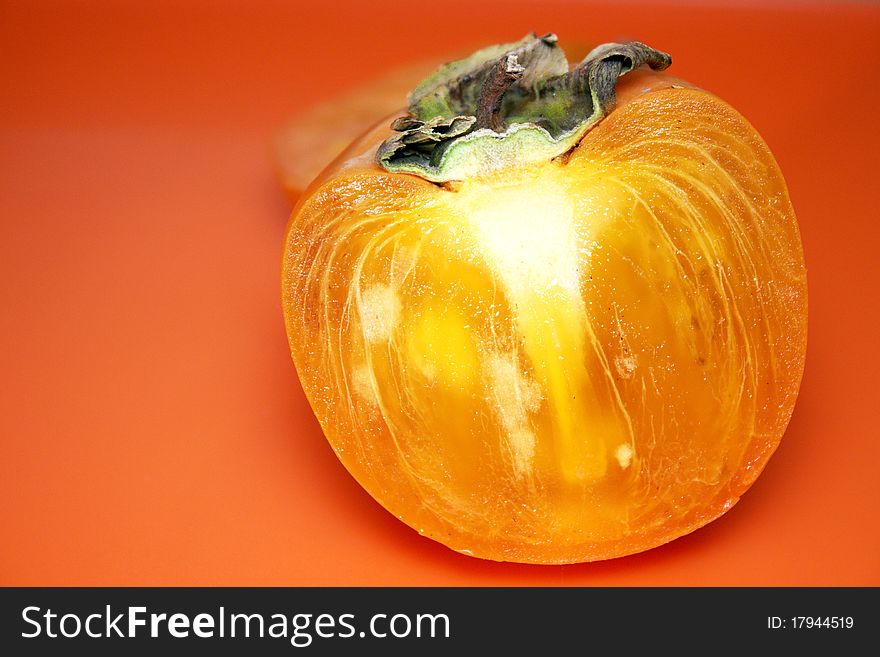 Persimmon fruit round viscous and sweet