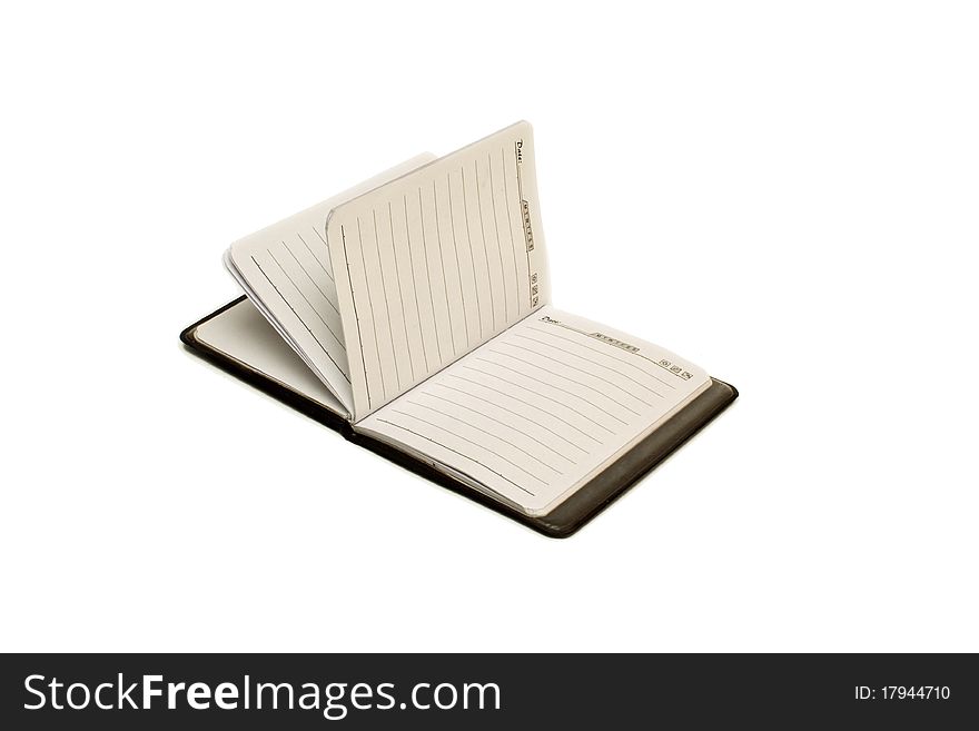 Isolated notebook on white background