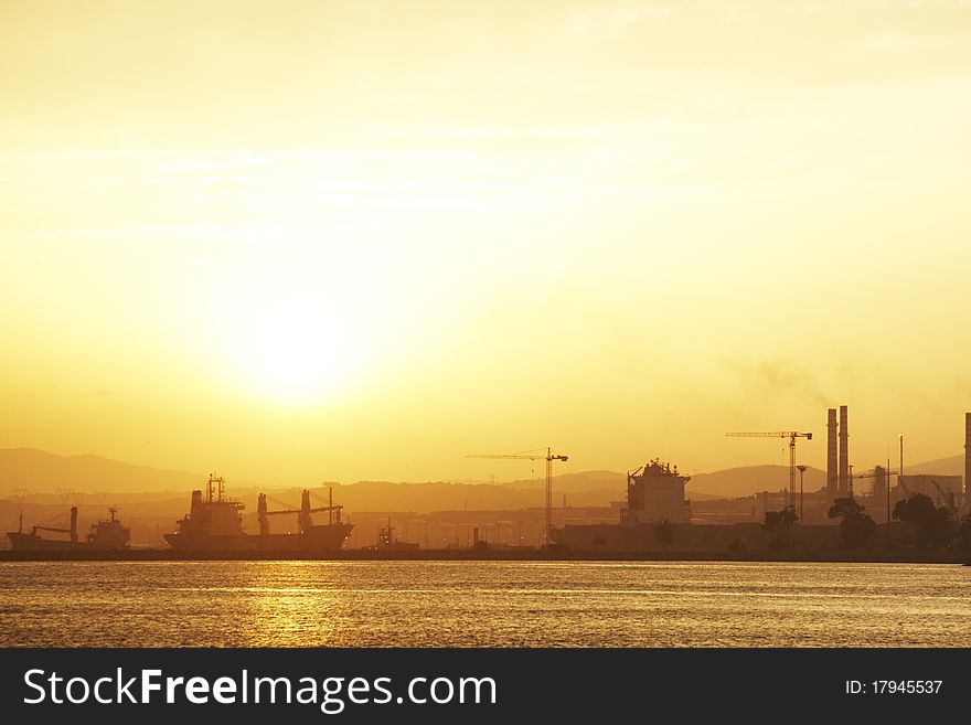 View from Gibraltar to the Spanish industrial zone.