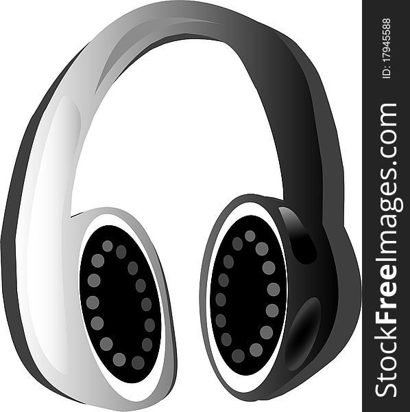 Image of the grey headphones isolated in white background