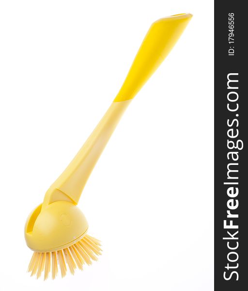 Yellow Pot Scrubber Isolated on White with a Clipping Path.