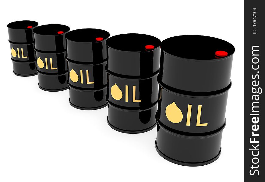 Black oil barrels located by diagonal