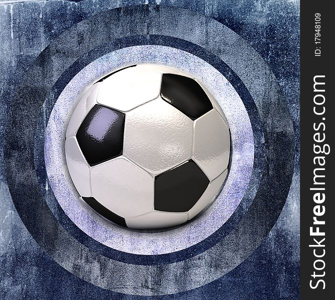 Dark gray wall grunge with soccer ball