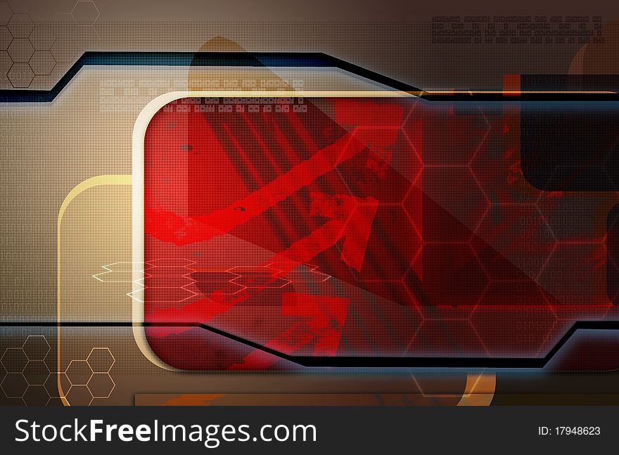 Abstract background with red arrows