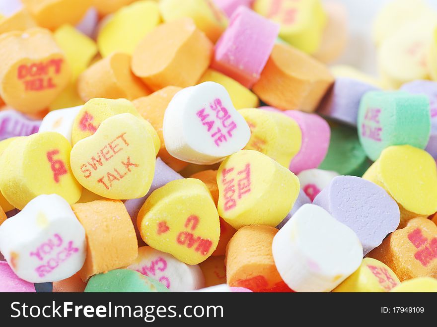 Colorful Valentine's day candies. Colorful Valentine's day candies