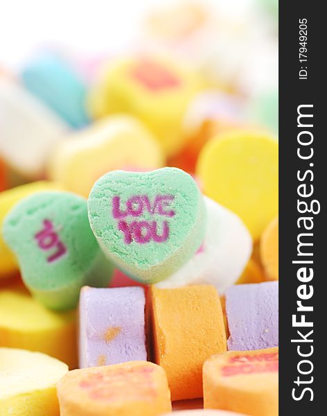 Colorful Valentine's day candies. Colorful Valentine's day candies