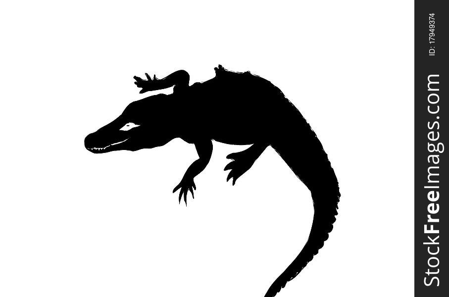 Image of the black colour of the crocodile