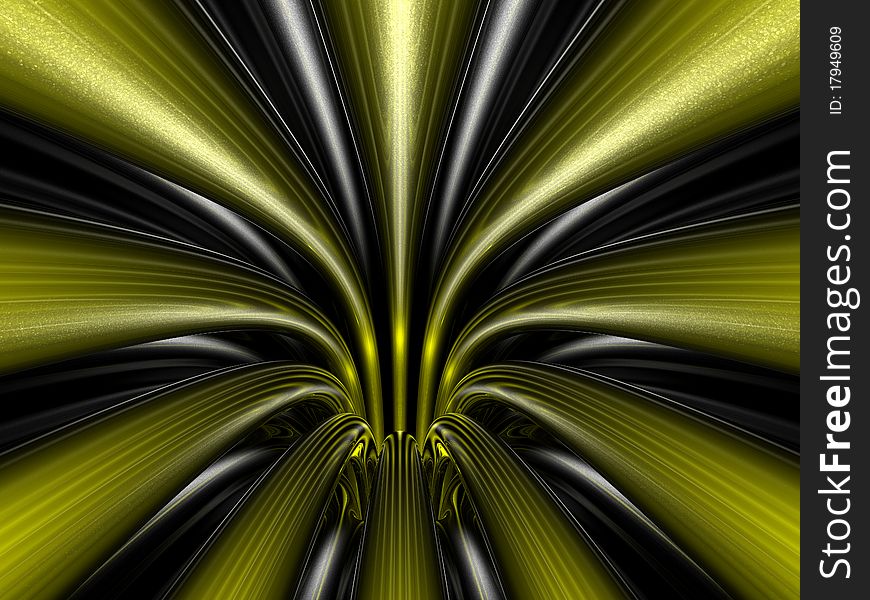 Abstract background from yellow lines on a black background