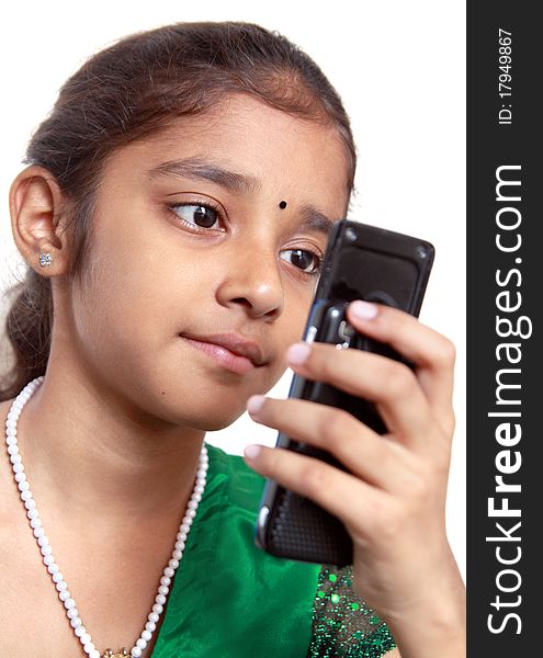 Indian Girl With Mobile