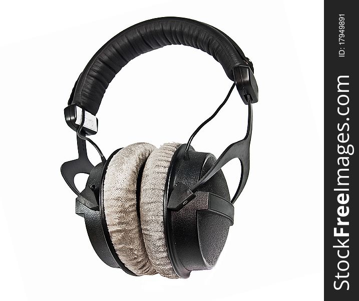 Monitor headphone on white background